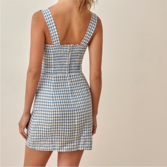 REFORMATION Brigitte Linen Dress Azure - NWT Size 2 - Picture 3 of 4